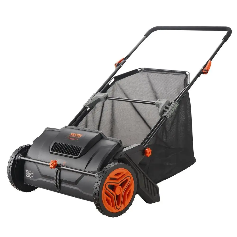 

Push Lawn Sweeper, 21-inch Leaf & Grass Collector, Strong Rubber Wheels & Heavy Duty Thickened Steel Durable to Use with Large