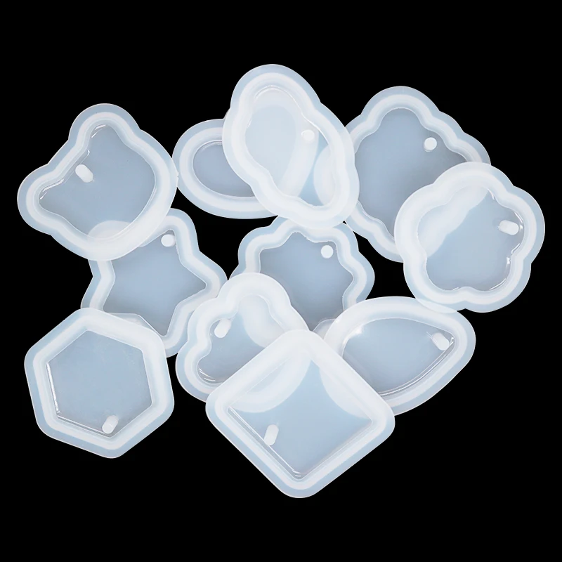 1/3/5/10/16pcs Pendant Earring Silicone Resin Mold Epoxy Resin Jewelry Making Molds Heart DIY Charms Keychain Mould Jewelry