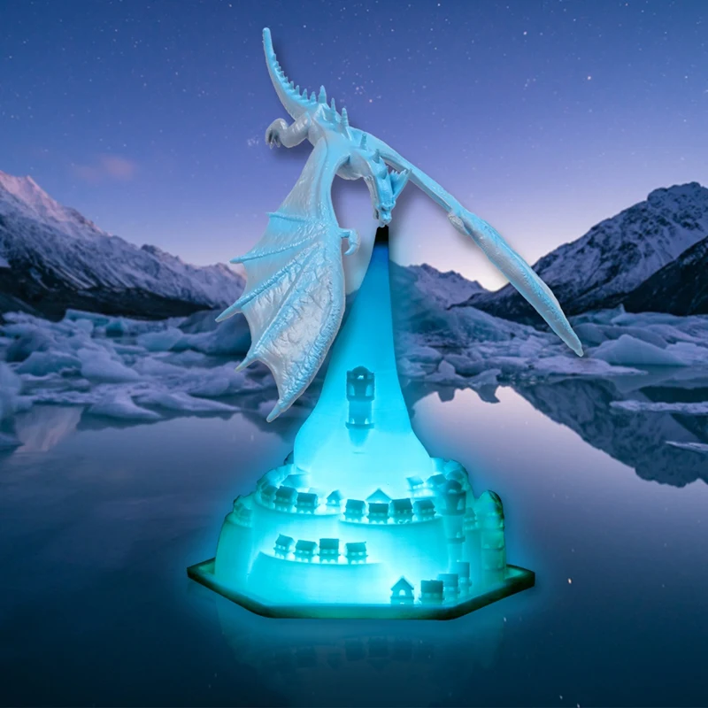 Lampada a forma di drago con respirazione a fuoco stampata in 3D luce notturna per la decorazione degli animali della camera da letto della camera dei bambini luce ricaricabile