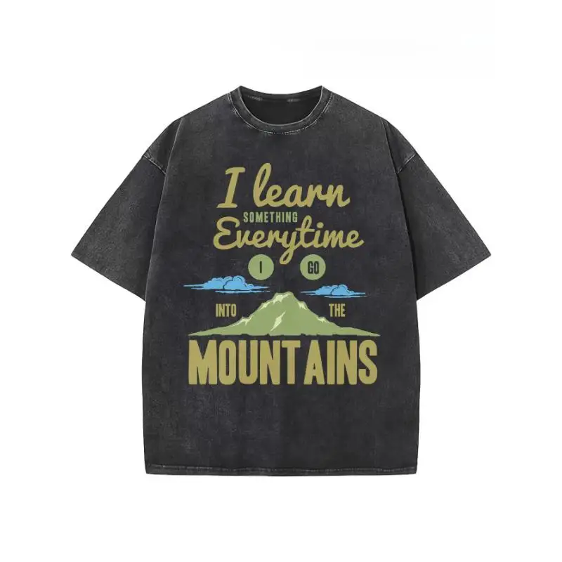

"Into The Mountains T-Shirt for Men & Women | Funny Hiking Quote Graphic Tee | Vintage Washed Outdoors Gift"