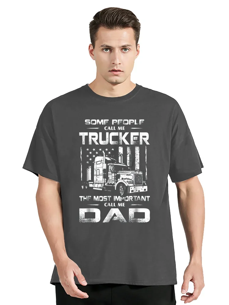 Funny American Trucker Father's Day Gift T-Shirt New 100% Cotton O-Neck Short Sleeve Casual TshirtMen's Clothing  Size S-3XL