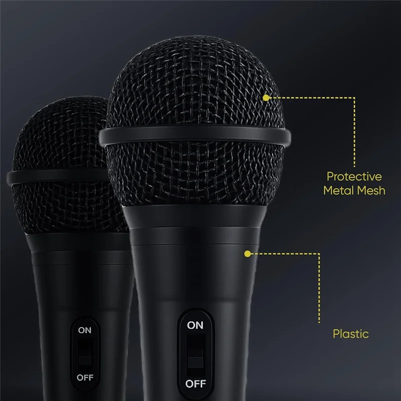 B92B-2 Pack Wired Microphone For Singing Dynamic Cardioid Mics With 1/4Inch To 3.5Mm Adapter For PA Systems, Public Speaking