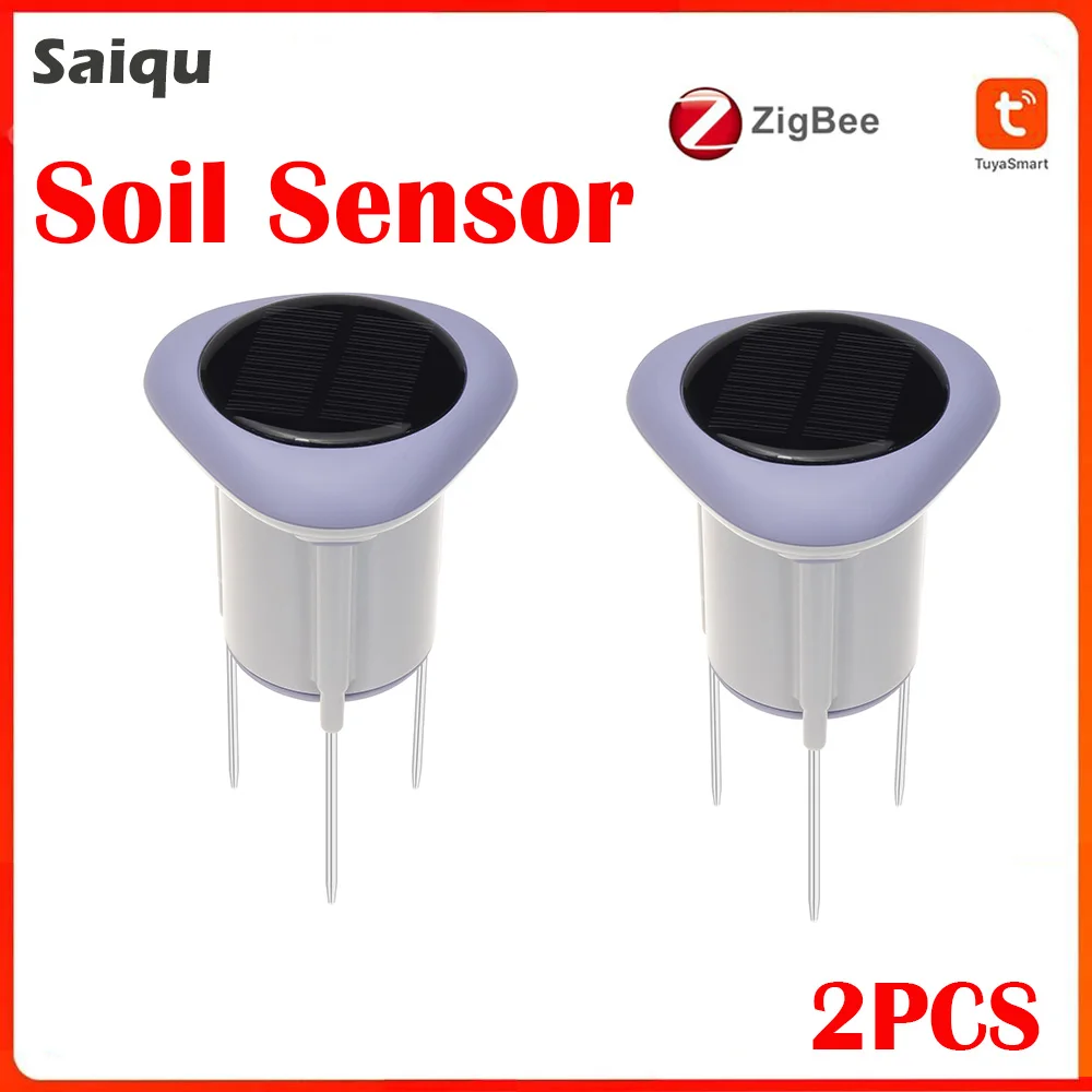 Tuya Smart Zigbee Soil Temperature and Humidity 2PCS Sensor Waterproof Soil Real Time Monitor for Greenhouse