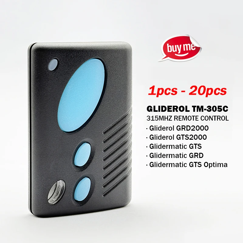 

Gliderol TM-305C TM305C 315MHz Garage Door / Gate Remote Controller For Gliderol Glidermatic GTS / GRD / GTS Optima Gate Opener