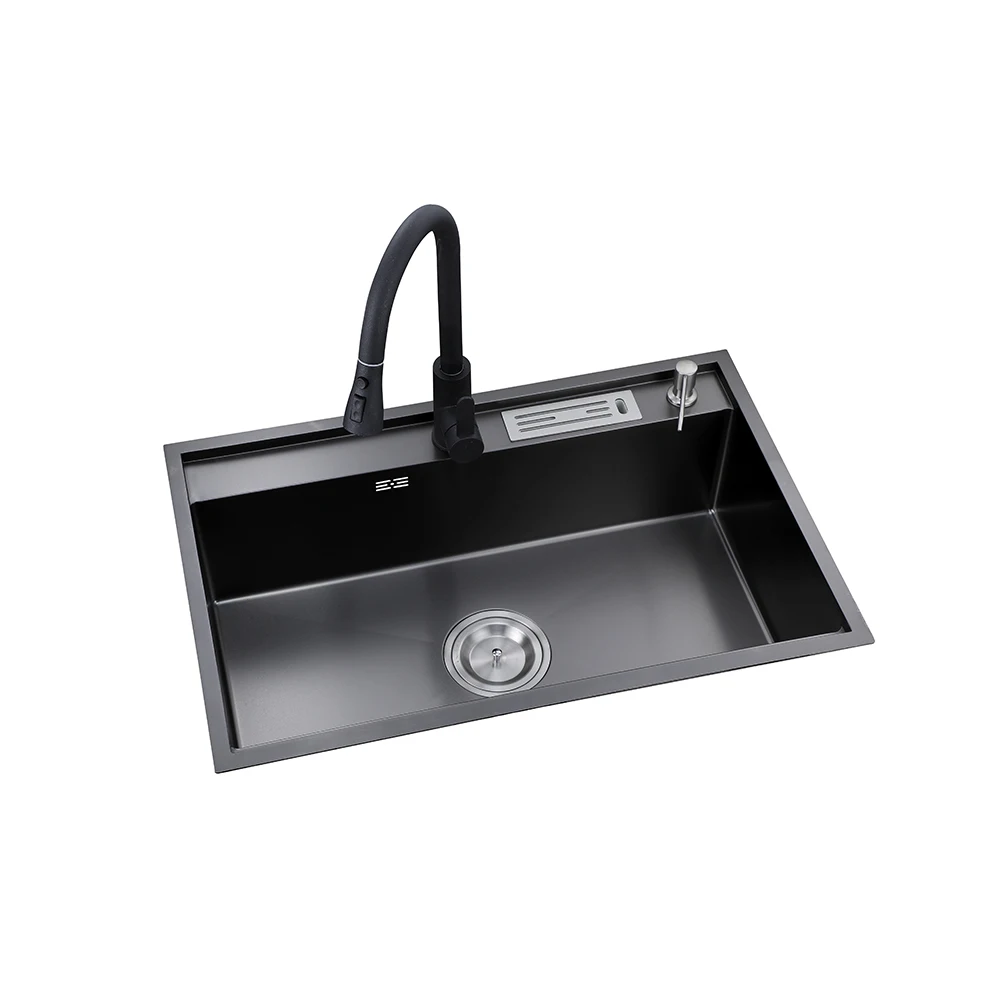 Hot Selling Multifunctional Handcrafted Modern 304 Stainless Steel Single Sink Kitchen Sink (Under Counter)