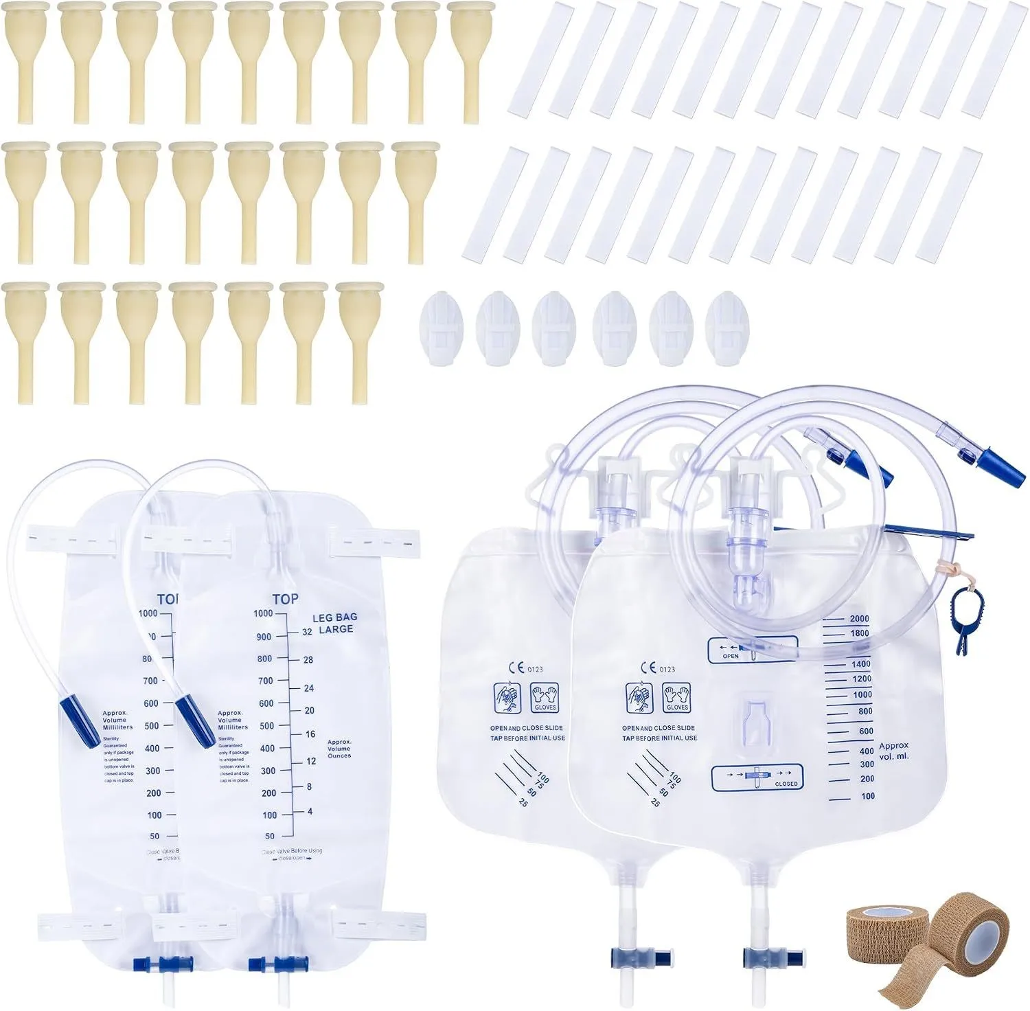 34-piece male external condom tube set, suitable for men with incontinence