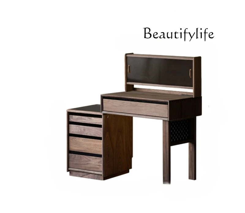 

North American black walnut bucket integrated dresser computer table corner makeup bedroom simple storage cabinet