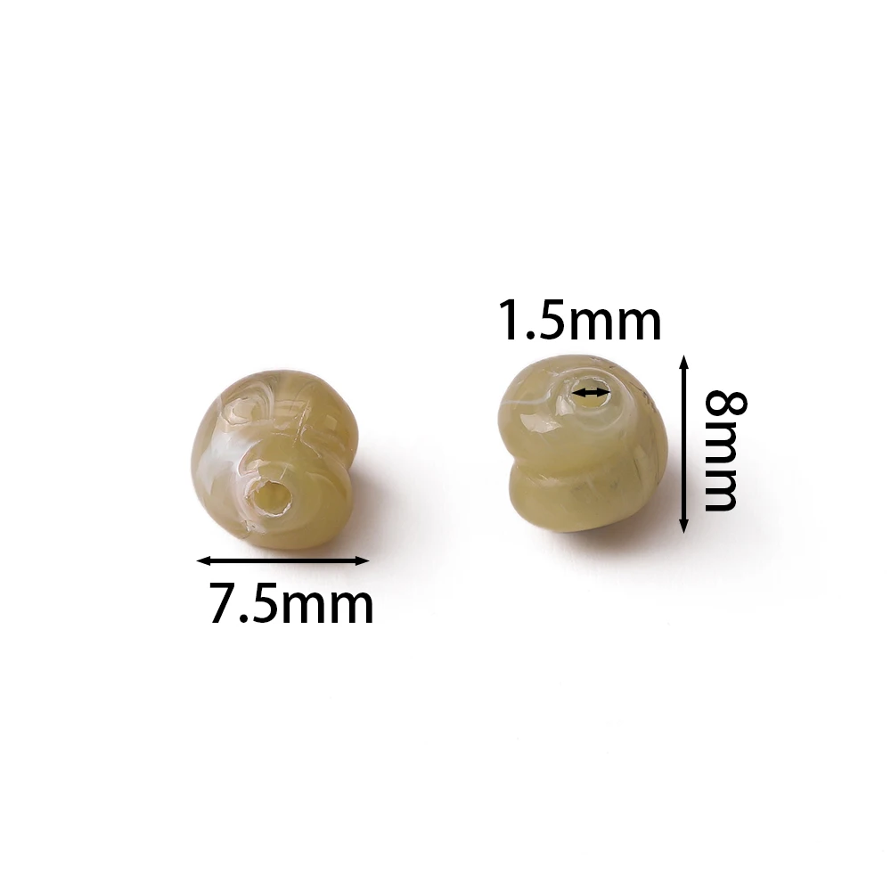 30pcs/lot 7.5x8mm Acrylic Imitation Stone Beads Snail Spacer Loose Beads for DIY Necklace Bracelet Jewelry Making Accessories