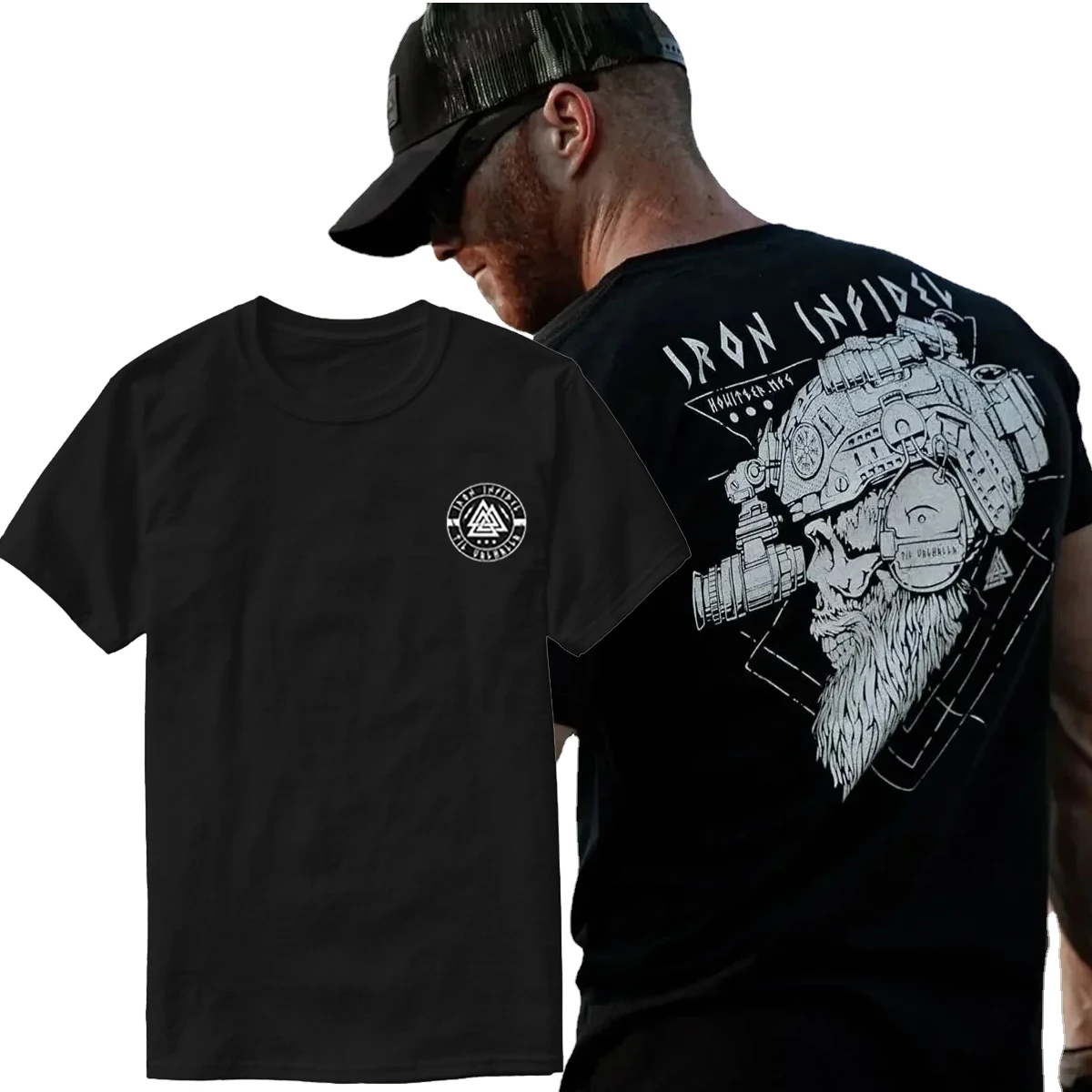 Til Valhalla Nordic Style American Warrior Tactical Skull T-Shirt New 100% Cotton O-Neck Summer Short Sleeve Casual Mens T-shirt