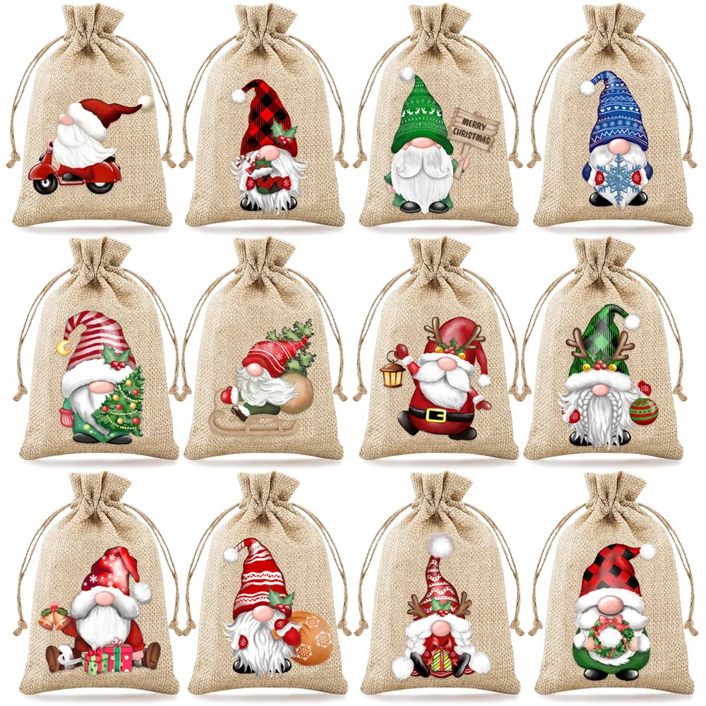 Drawstring Gift Bag Fine Craftsmanship Christmas Candy Bag Burlap Gift Pouch Reusable Jewelry Gift Bag For Jewelry Storage
