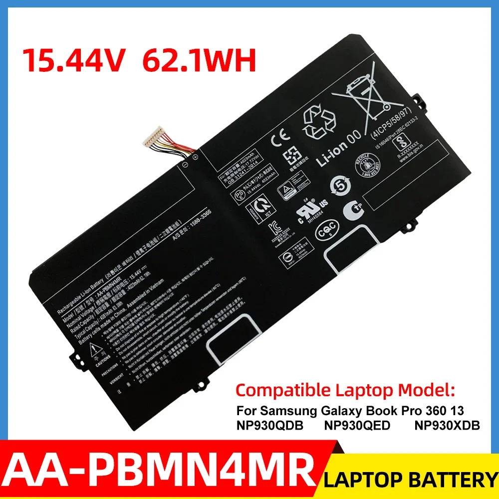 

New AA-PBMN4MR 62.1WH Laptop Battery For Samsung Galaxy Book Pro 360 13 NP930QDB NP930QED NP930XDB 1588-3366 BA4300397