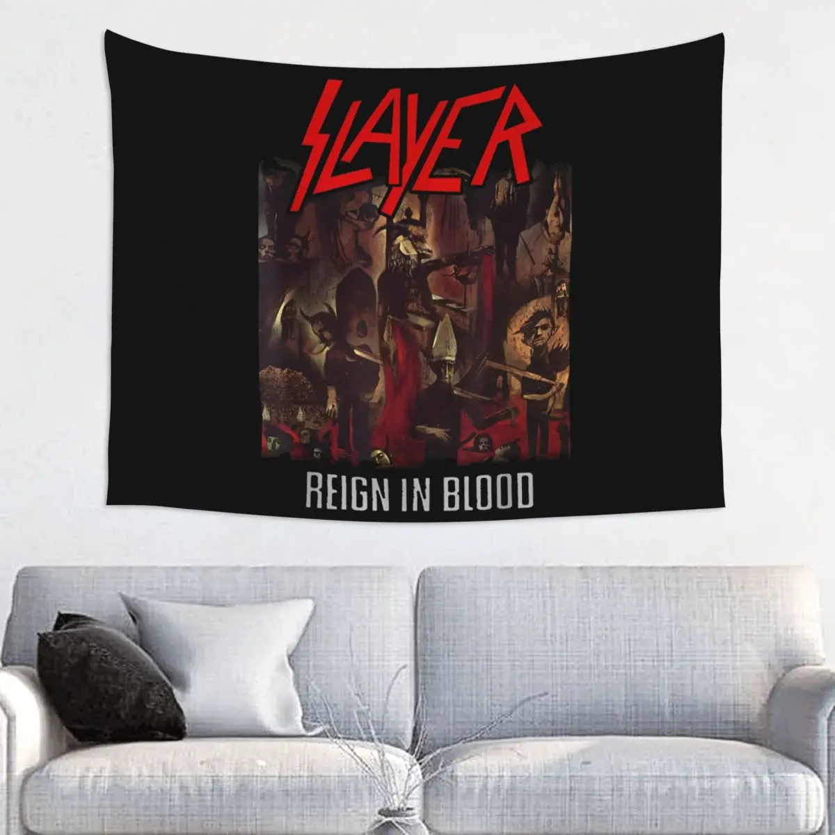 Slayer Reign In Blood Tapestry Hippie Polyester Wall Hanging Room Decoration Yoga Mat Art Wall Tapestry