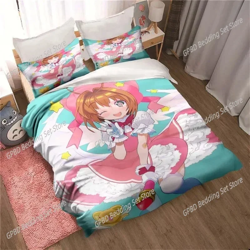 Anime Cardcaptor Sakura 3D Duvet Cover Bedding Set Comforter Linen Pillowcases Home Decor Single Double Twin King Queen