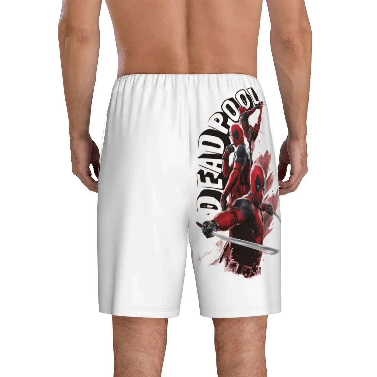 شورت بيجامة ديدبول مطبوع حسب الطلب للرجال ملابس نوم قيعان نوم قصيرة Pjs مع جيوب #3