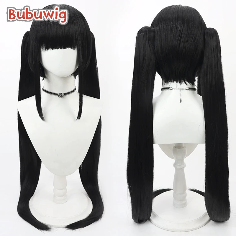 Bubuwig Synthetic Hair IJN Noshiro Cosplay Wigs Azur Lane IJN Noshiro 90cm Long Straight Black Ponytail Cos Wig Heat Resistant