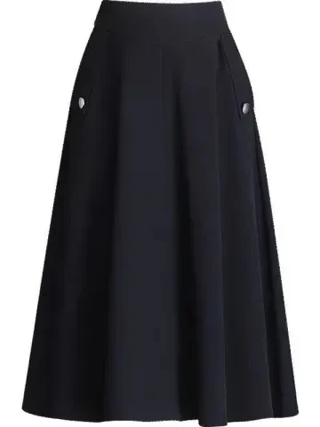 ミディ A ライン スカート ゴムウエスト ミディ スカート 韓国 Sle ハイウエスト ポリエステル繊維 夏シーズン f-length スカート