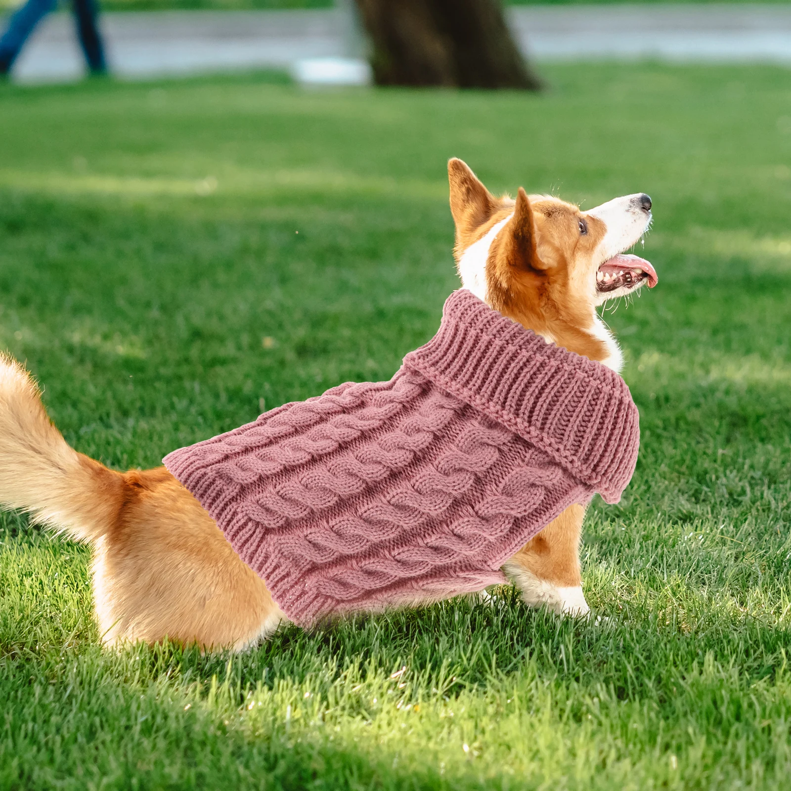 

Keep Warm Clothes for Pets Pink Sweater Large Yarn Sweaters Breed Dogs Clothing