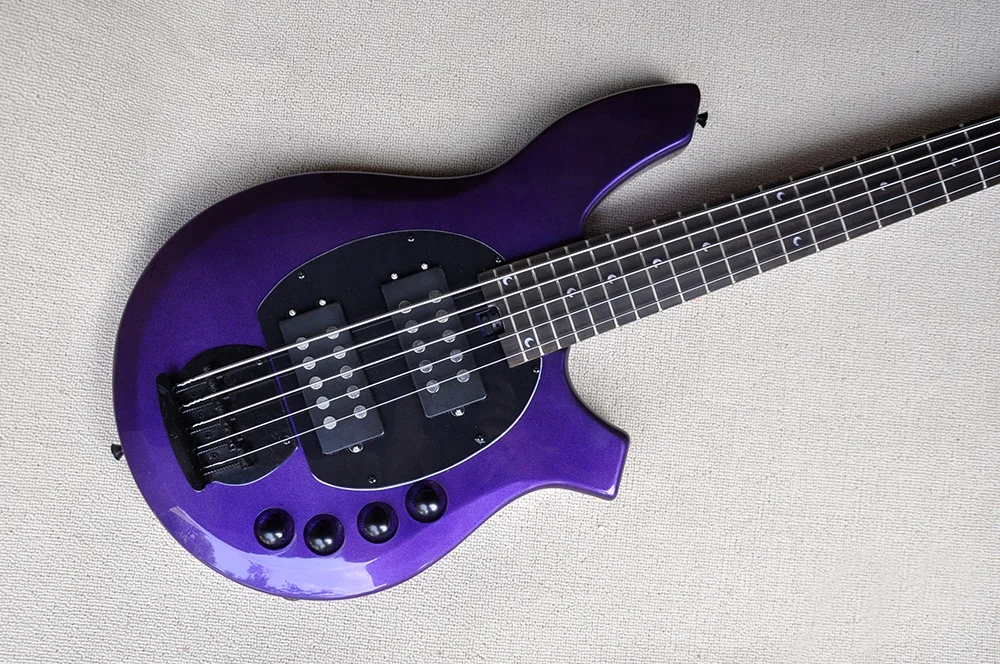 Flyoung 5 Strings Metal Purple Electric Bass Guitar Musical Instruments Bass Guitar Bajo Electrico