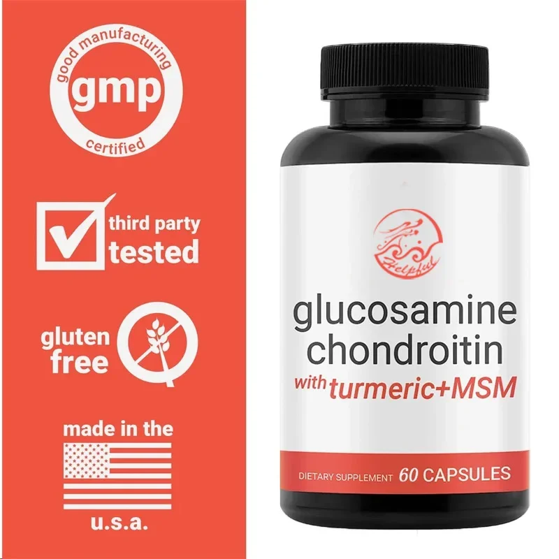 

Glucosamine chondroitin turmeric,a high-quality supplement suitable for men and women,with 60vegetarian capsules supports joints