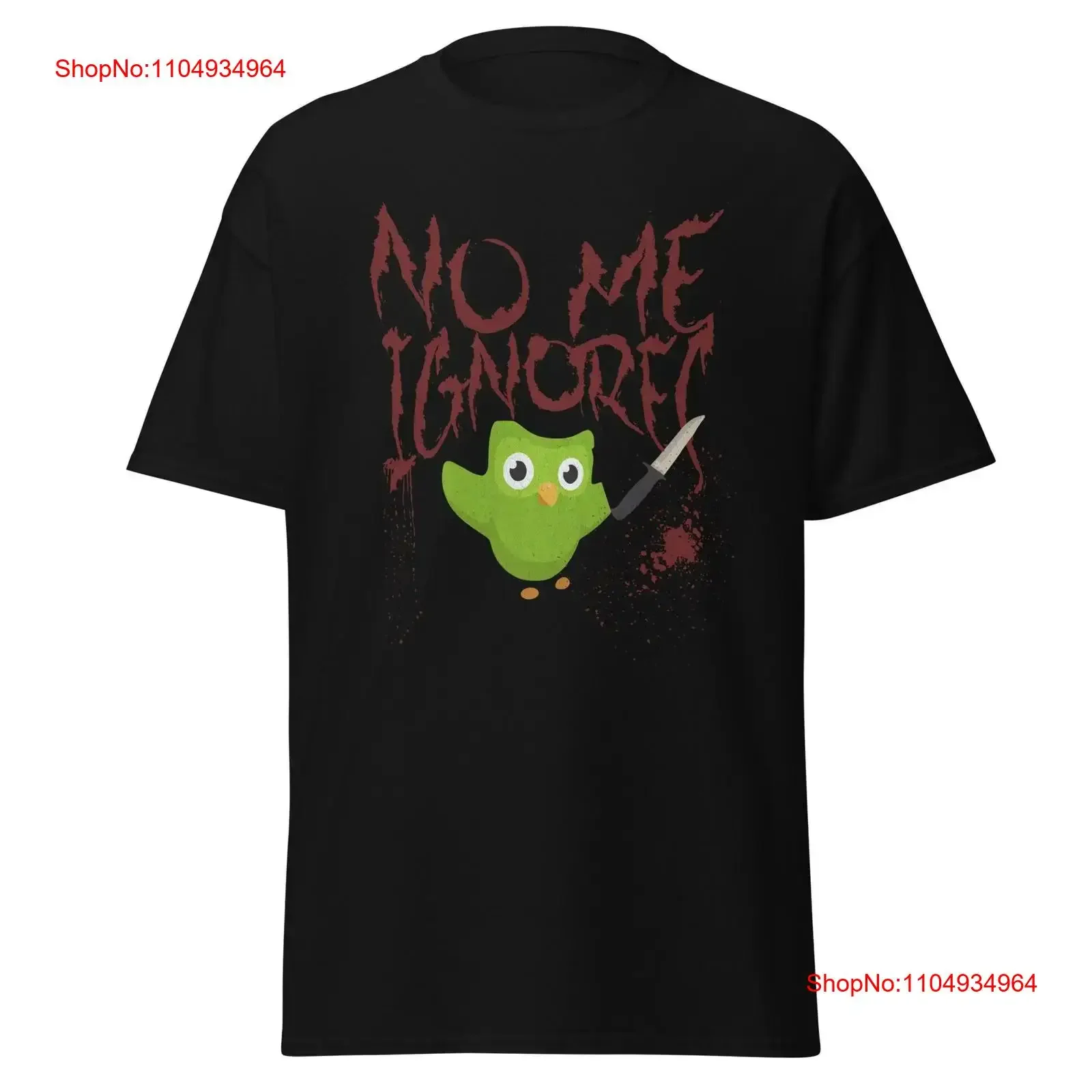 Duolingo Meme T Shirt Funny Spanish 'No Me Ignores' Owl with Knife Design Casual Unique for Language Learners vintage Washed