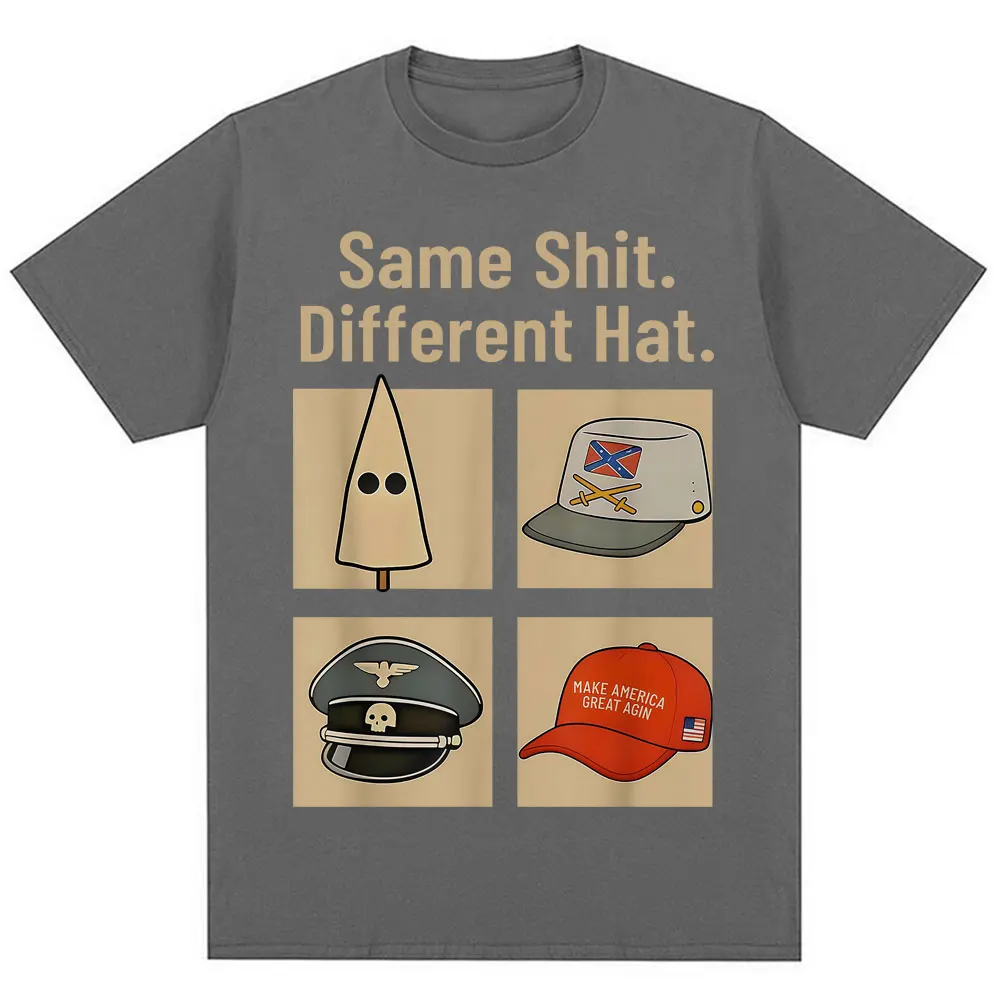 مضحك نفس القرف قبعة مختلفة ميمي الجرافيك تي شيرت الرجال النساء الفكاهة Vintage الجدة تي شيرت المتضخم 100% القطن عادية تي شيرت #2