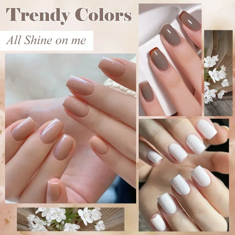 Esmalte de uñas de Gel de 1 paso, 6 uds., 8ml, sin necesidad de Base, capa superior de secado rápido, barniz semipermanente UV/LED de secado rápido, manicura artística DIY
