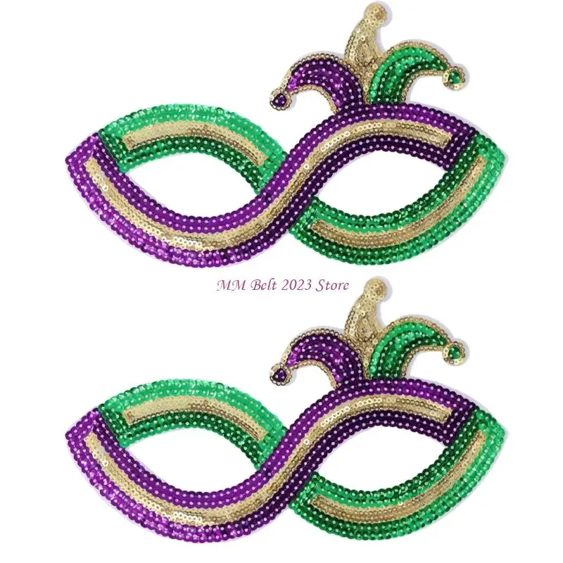 49ME 2pcs Lightweight Sequins Mask with Elastic Band Comfort Festive Occasion