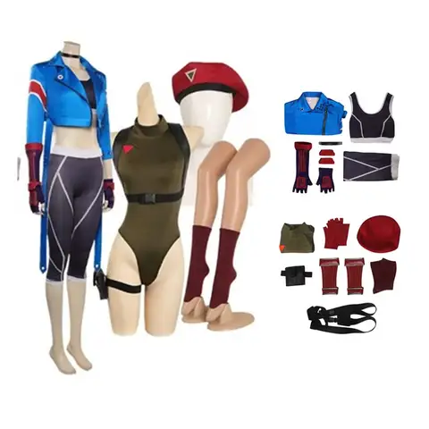 Fighter Cammy Cosplay Costume Adult Women Coat Pants Jumpsuit Outfits Halloween Carnival Disguise Party Suit