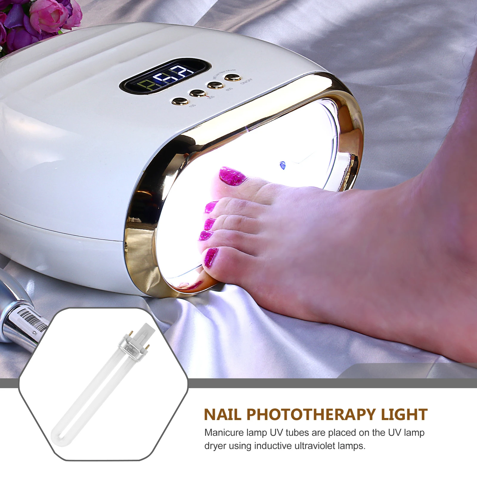 

8Pcs 9W Nail Gel Lamp Tube Compatible with Uv - Gentle Skin Safe Manicure Light for Quick Drying, Ideal DIY Nail Art