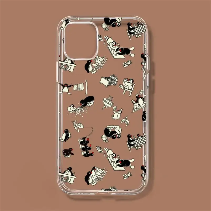 Cartoon Pingu Penguin Phone Case For Samsung GalaxyS20 S21 S30 FE Lite Plus A21 A51S Note20 Transparent Shell