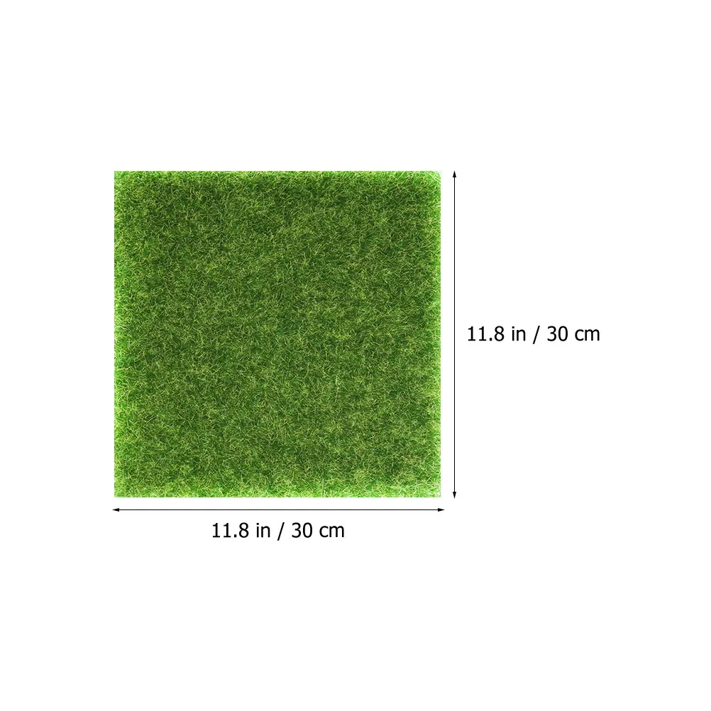 4Pcs Realistic Artificial Grass Mat for DIY Micro Landscape Farmhouse Rustic Decor Indoor Outdoor Landscaping Decorative Prop