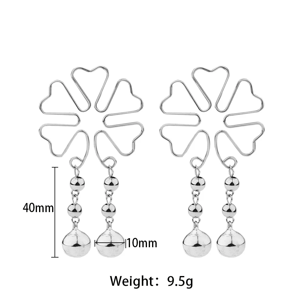 Metal Breast Nipple Clip Lucky Grass Shape SM Sex Toy Teach Adult Game Nipple Stimulation for Women Men Flirt Erotic Accessories