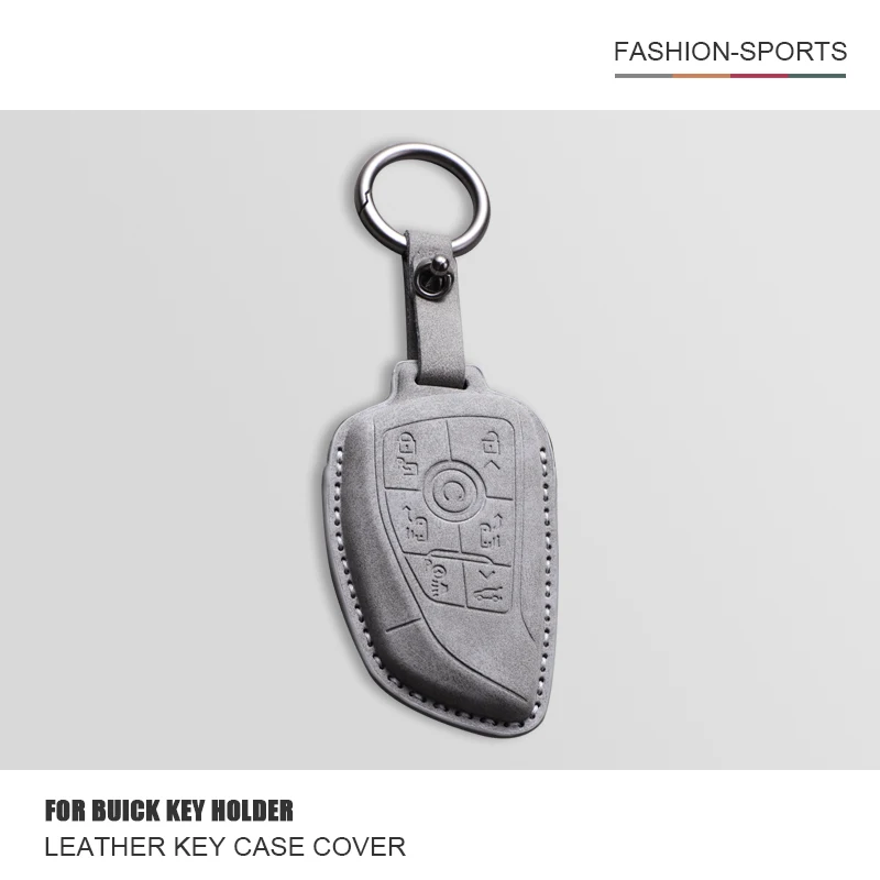 

7 Buttons Car Smart Remote Key Case Cover For Buick GL8 PHEV 2024 2025 Leather Key Protector Shell Fob Holder Keychain Keyring