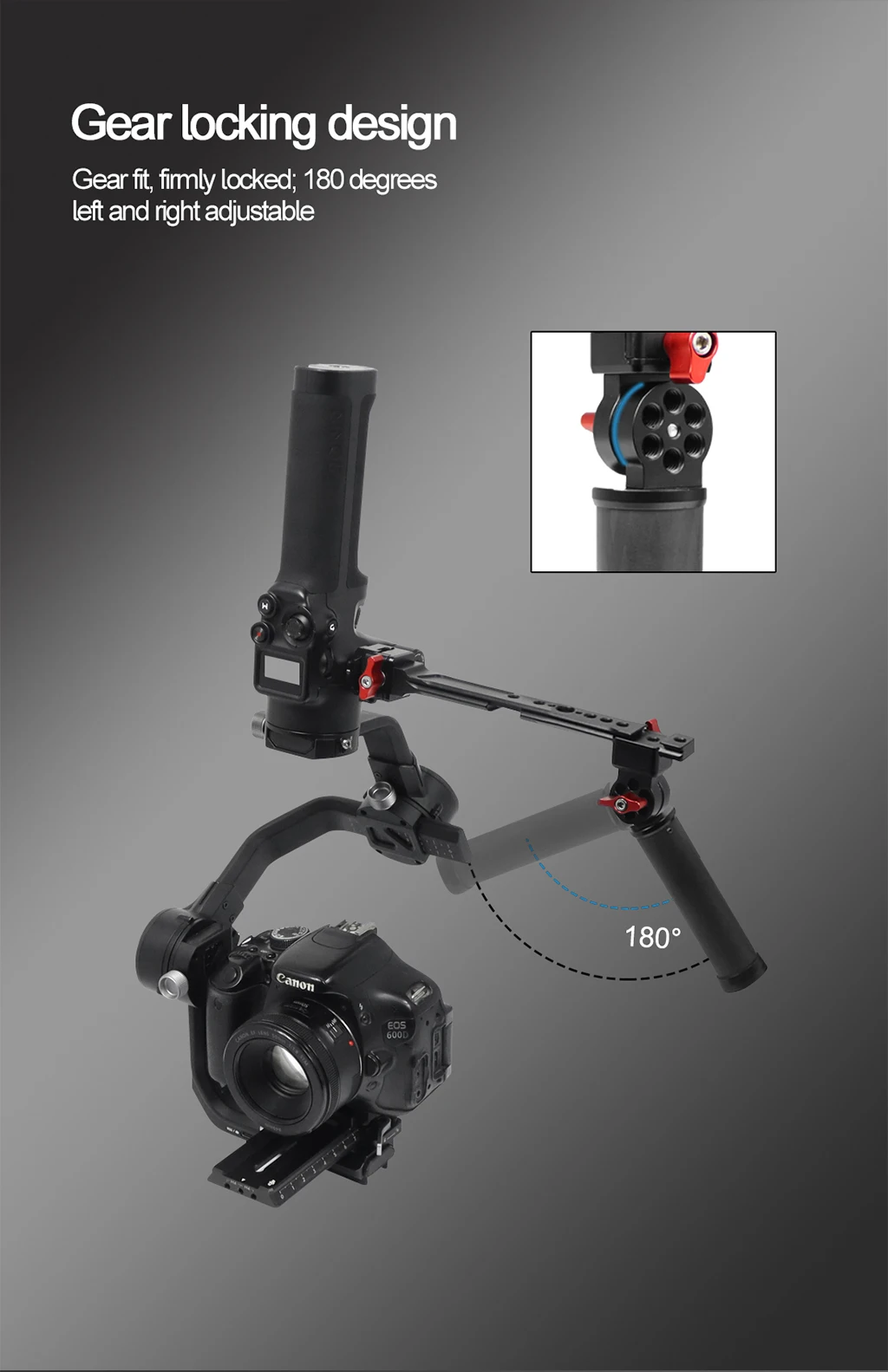 Verbesserter faltbarer Einzelhandgriff für DJI Ronin RS2 RS3 PRO RS4 Mini RSC2 Handheld Gimbal Mount Carbon Fiber Extension Grip – Detail 3