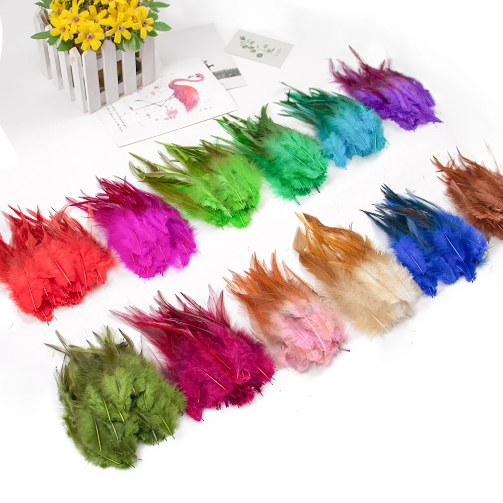 Multi-color Rooster Chicken Feathers 4-6