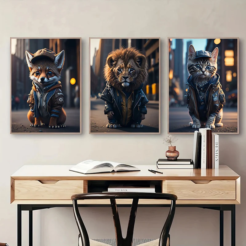 Animal Streetwear Wall Art Posters and Prints Canvas Painting Aesthetic Picture for Living Room Wall Decor Home Decor Frameless