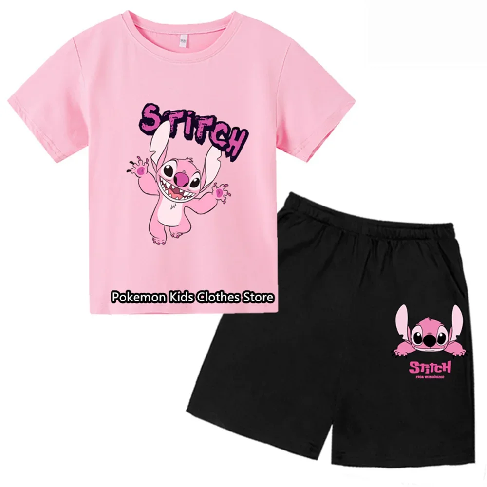 Kawaii Lilo Stitch Funny Cartoon T Shirt Kids Stitch Cute Manga T-shirt Y2k Graphic Tshirt Streetwear Top Tees Female