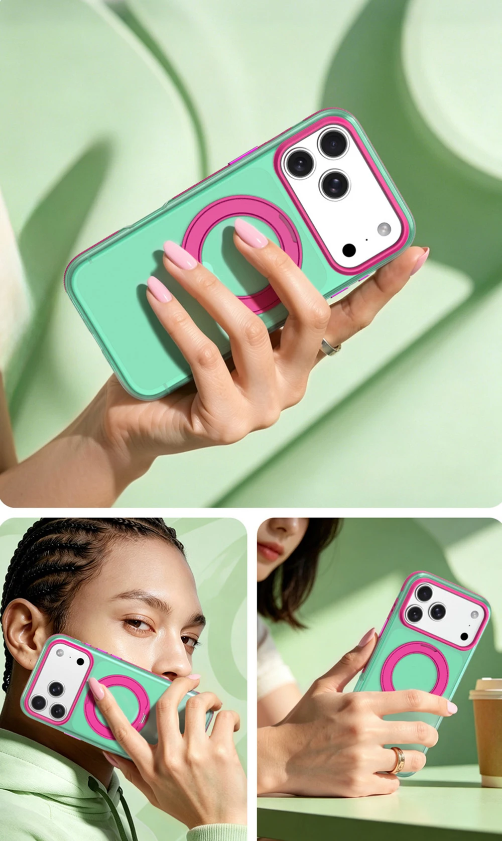 Magnetic Case for iPhone 17 Pro Max/17 Pro/17 360° Rotating Ring Stand Military Grade 12ft Drop Protection Camera Guard Stylish