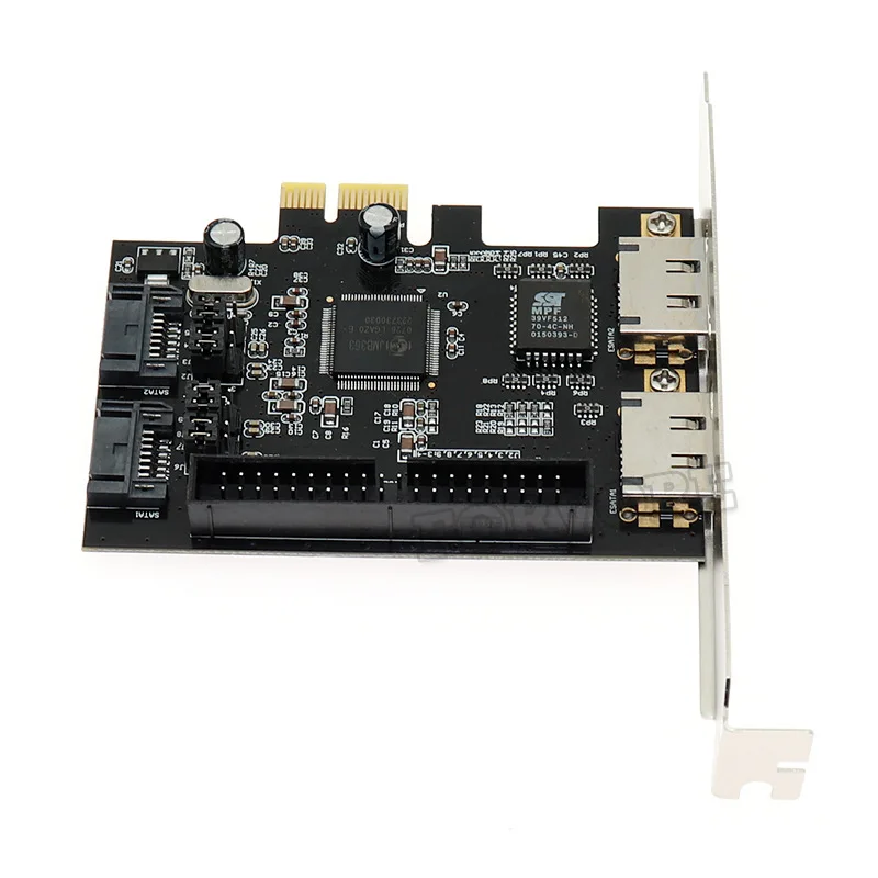 PCI-E to 2 ESATA+SATA+IDE expansion card adapter card JMB363 chip disk array card