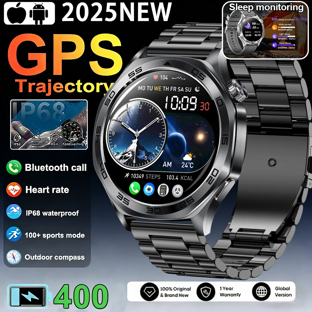 

2025 New T-REX 3 Outdoor sports Smartwatch Mens 1.46"HD AMOLED screen Heart Rate Bluetooth Talk 3ATM Waterproof Mens Smartwatch