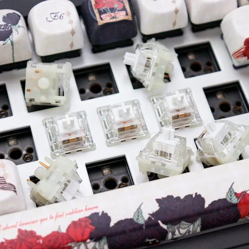 Imagen 2 del producto KBDiy Kang-interruptores blancos V3 para teclado mecánico Aula F87, interruptor lineal de 5 pines, accesorios personalizados para juegos de cereza, interruptor MX