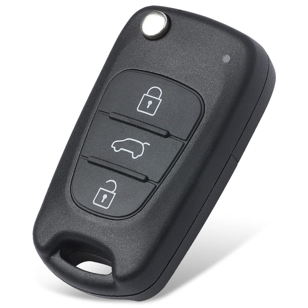 KEYECU Flip Remote Car Key Shell Case Fob 3 Button for 2010 2011 2012 2013 2014 Kia Soul Cerato Koup Sportage Rio Sorento