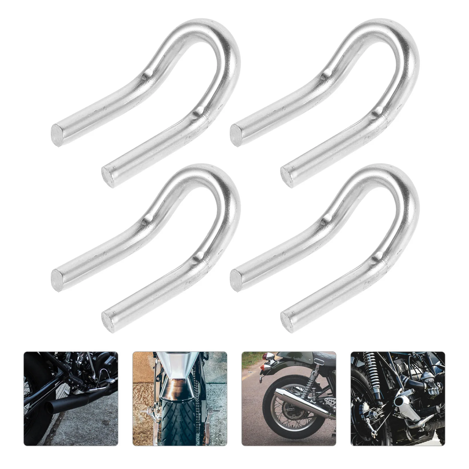 

4pcs Stainless Steel Motorcycle Exhaust Spring Hook U-Shaped Durable Loop Tabs For Atv Exhaust Pipe Modified Accessory Welding