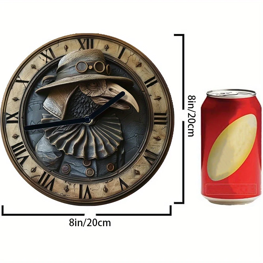 Elegant Silent Wall Clock, Plague Doctor Theme for Home & Office Decor Wall Clock Modern Design  Living Room Decoration