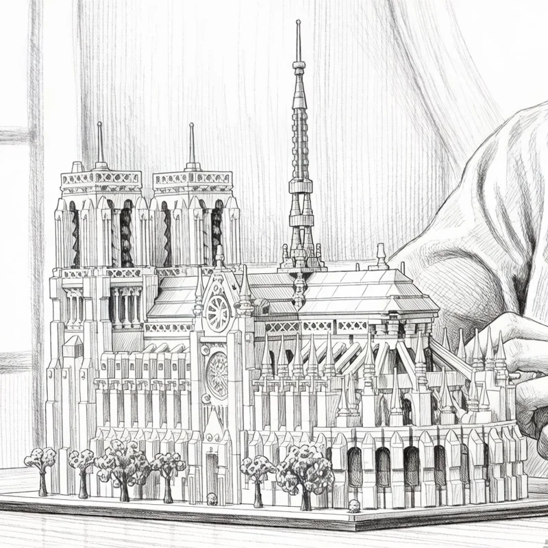 2026 New Product: Notre Dame Cathedral Building Model Kit Home Decoration Model Children's Gift 4383pcs