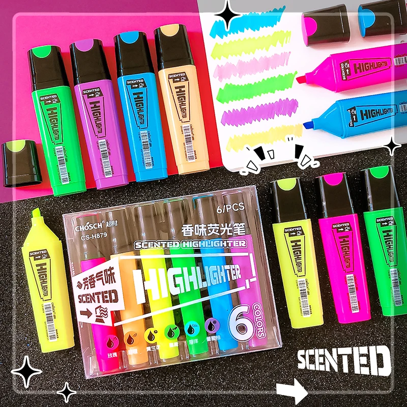 

kawaii Aesthetic stationery Color pens office supplies school supplies stationery back to school Color markers Highlighters