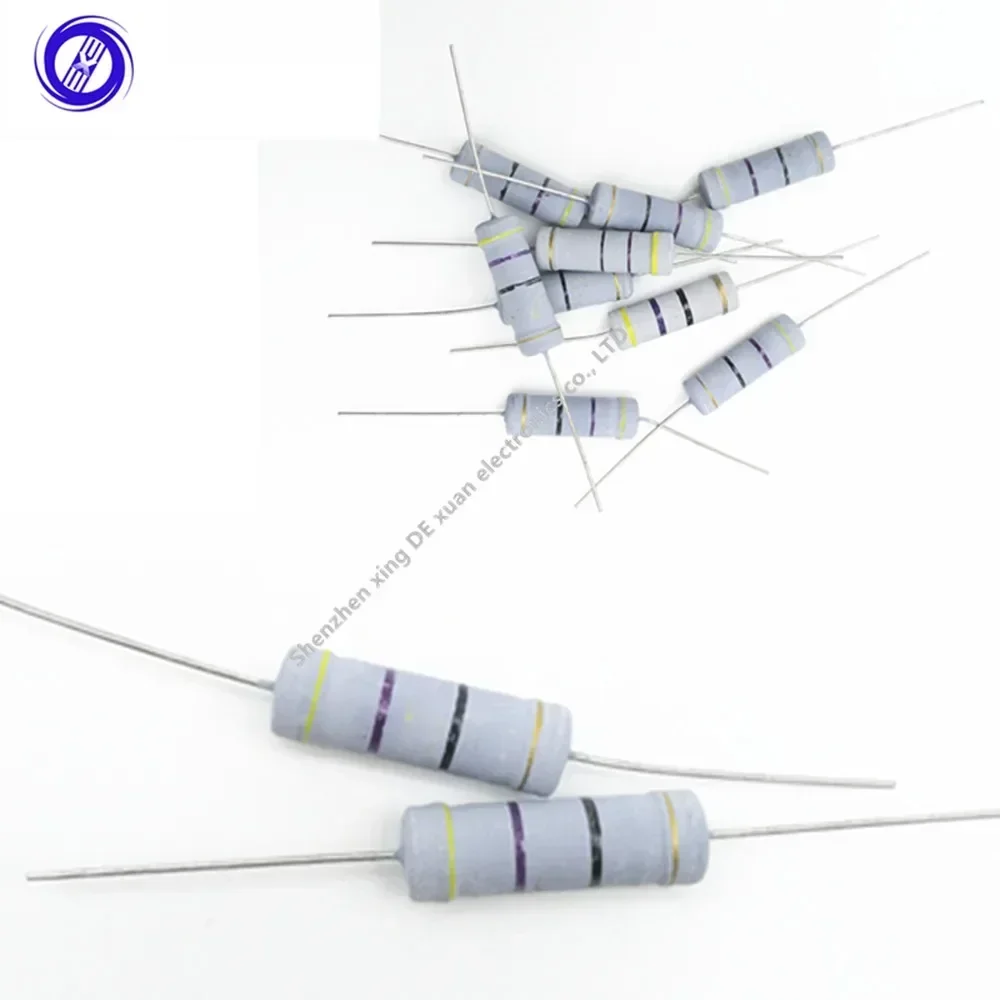 50 قطعة 5 واط 5 واط معدن أكسيد مقاوم من غشاء 10 12 15 18 20 22 24 27 30 33 36 39 43 47 51 56 62 68 75 82 91 R K أوم