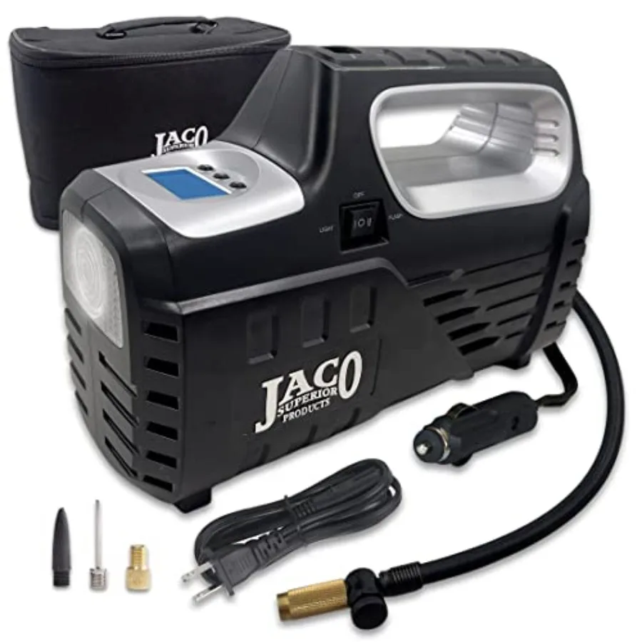 

JACO SmartPro 2.0 AC/DC Digital Tire Inflator Pump - Automatic Portable Air Compressor 12V DC 110-120V AC
