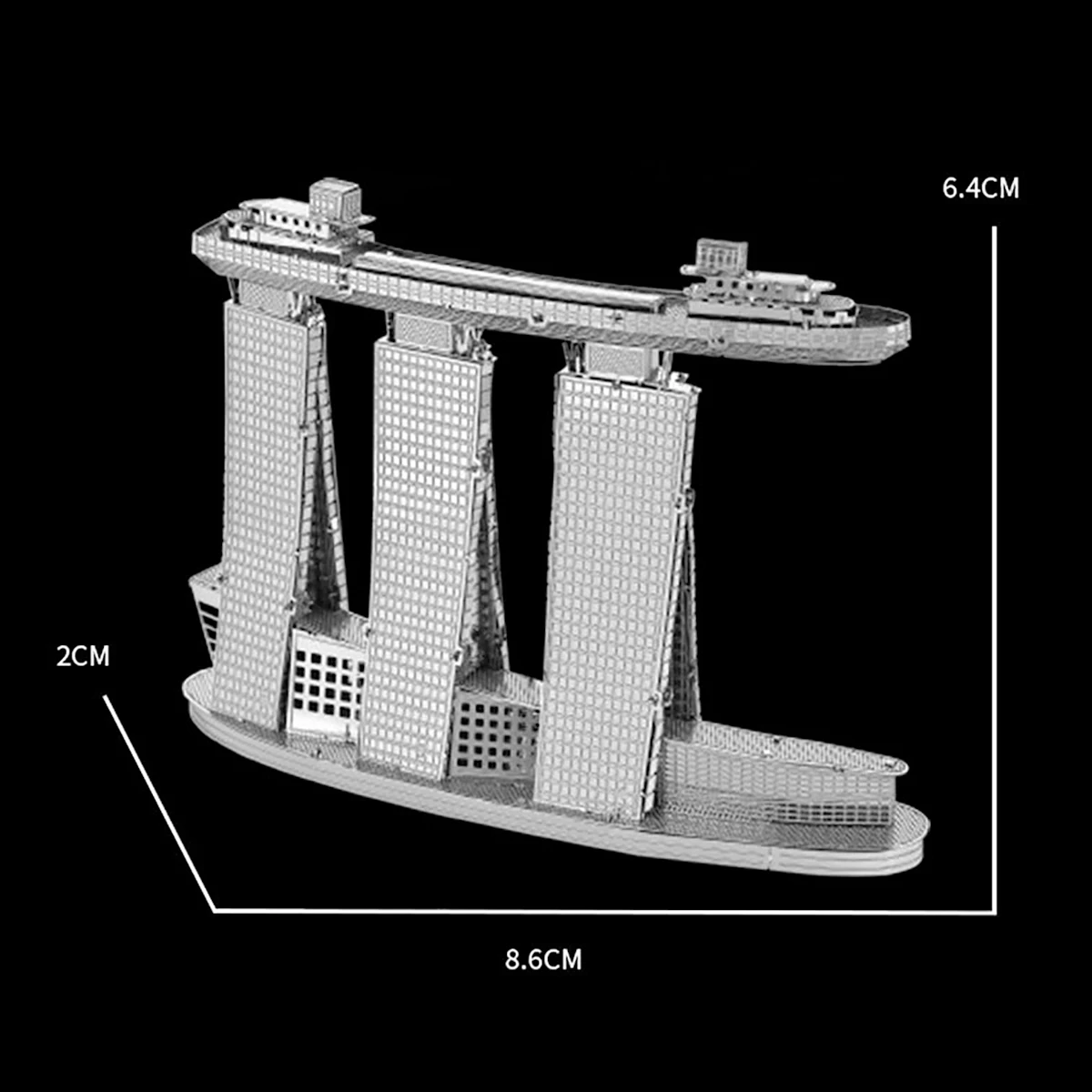 เกมปริศนาโลหะสำหรับเด็กแซนด์โรงแรม3D ชุดโมเดลจิ๊กซอว์ตัดด้วยเลเซอร์แบบทำมือ