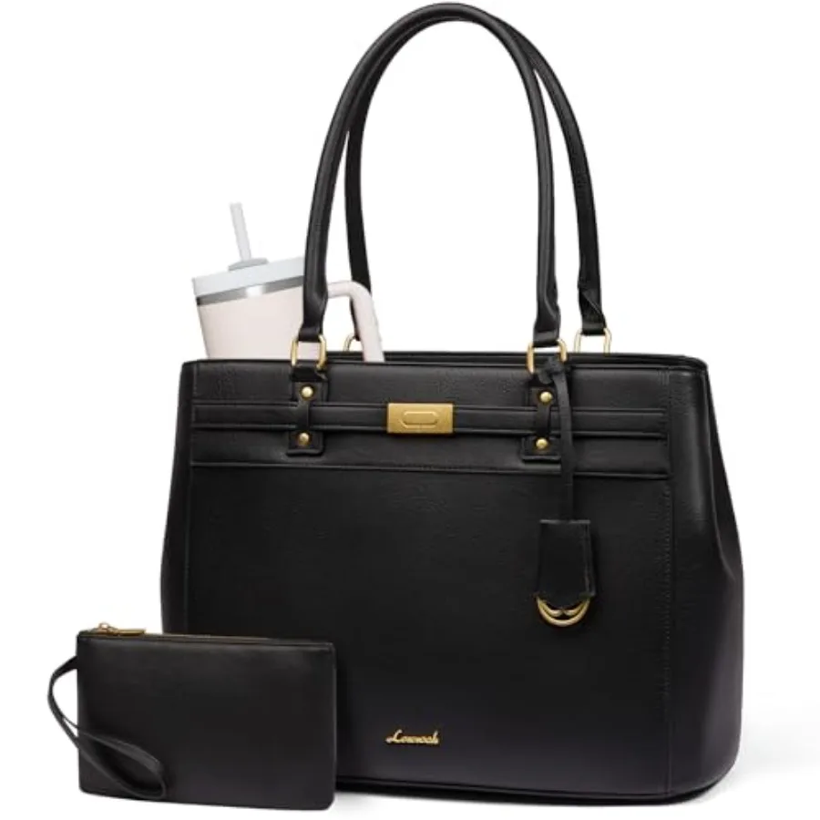 

Laptop Tote Bag for Women, 17.3 Inch Waterproof Leather Work Computer Bag, Business Office Briefcase Shoulder Handbag Purse Gif